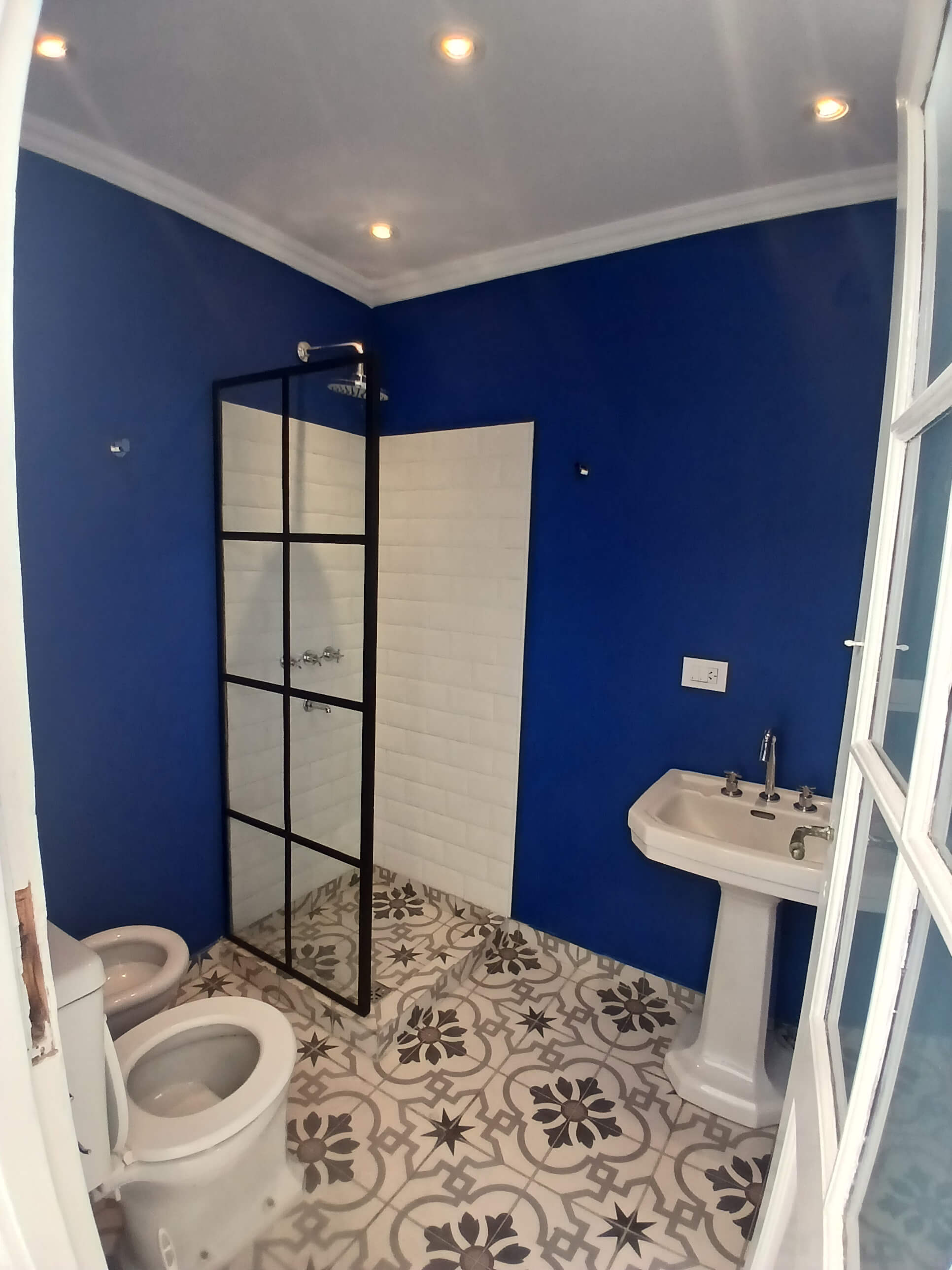 Mampara de hierro baño